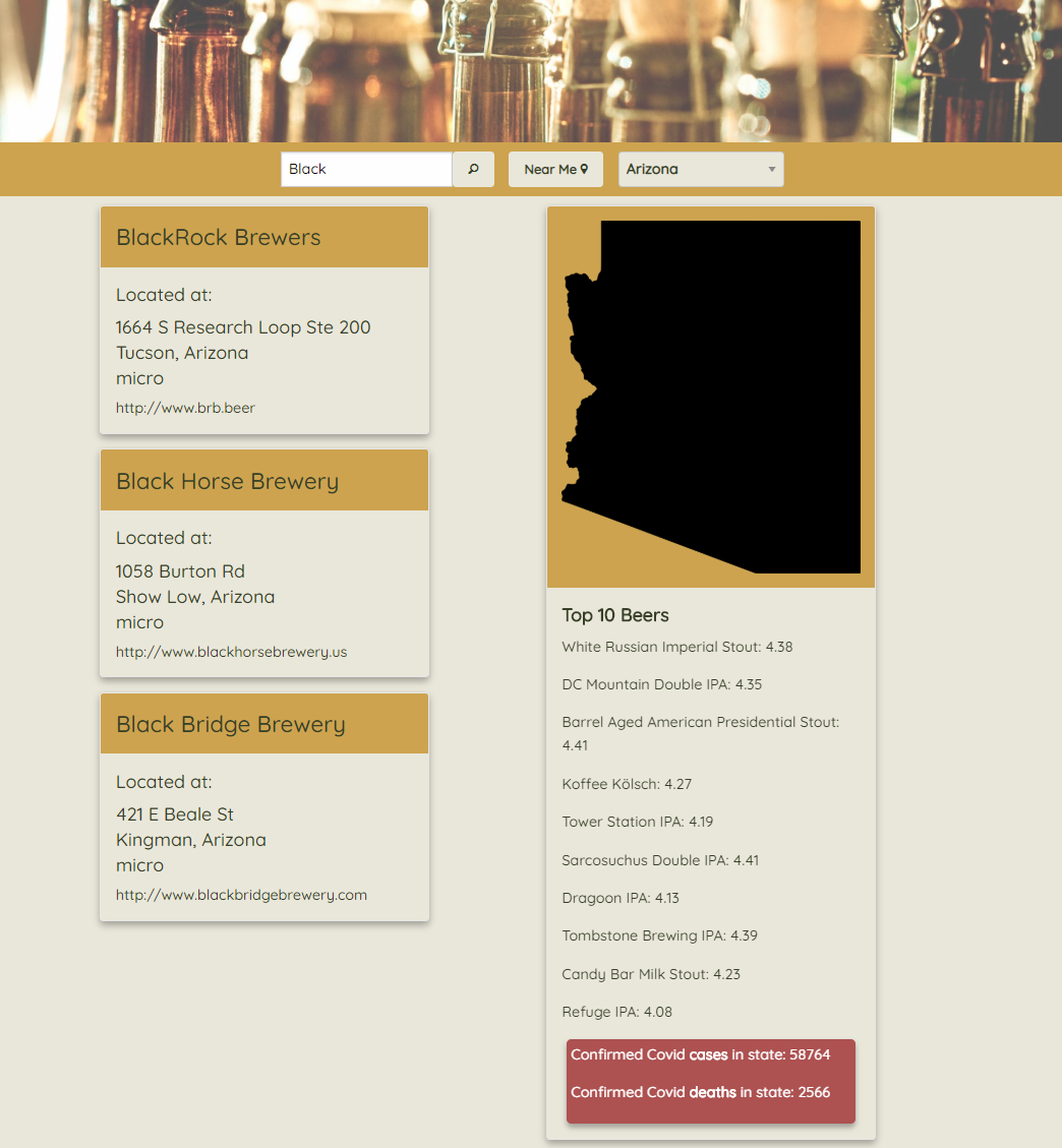 Image of JavaScript brewery finder app